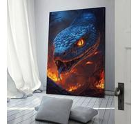 POLIUAWS Regard du serpent ardent - 5 tableaux muraux pour chambre à coucher, salon, enfants, fille, garçon, cadeau d'anniversaire, œuvre d'art 08x12 pouces (20x30cm)
