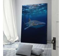 POLIUAWS Requin-baleine majestueux dans les profondeurs océaniques - Affiche sur toile - Décoration murale - Impression pour chambre ou salon - Cadeau pour enfants - 20 x 30 cm (8 x 12 pouces)