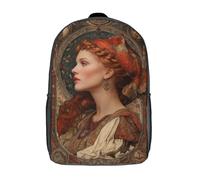 POLIUAWS Sac à dos Art Nouveau Portrait -3, imprimé en 3D, pour enfants, idéal pour les élèves du primaire et du collège (17 pouces).