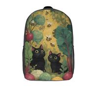 POLIUAWS Sac à dos « Aventure au potager » imprimé en 3D pour enfants, sac d'école garçon, sac tendance, sac de voyage, sac scolaire pour garçons, élèves du primaire et du collège, 43 cm (17 pouces).