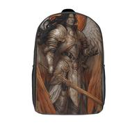 POLIUAWS Sac à dos enfant 3D Armure de Gardien Divin, imperméable, pour l'école, style mignon et décontracté, 43 cm (17 pouces), idéal pour les filles et les garçons.