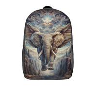 POLIUAWS Sac à dos enfant 3D Éléphant ailé Majestueux, imperméable, pour l'école, sac à dos mignon et tendance pour bébé fille et garçon, 43 cm (17 pouces)