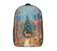 POLIUAWS Sac à dos enfant imprimé en 3D Forêt enchantée phosphorescente - 1 sac d'école, sac à dos léger et tendance pour l'école, le collège et les voyages, 43 cm (17 pouces)