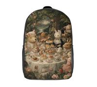 POLIUAWS Sac à dos enfant imprimé en 3D, motif forêt féérique, idéal pour l'école, les voyages et les livres. Grande capacité, 43 cm (17 pouces).