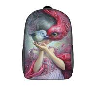 POLIUAWS Sac à dos enfant imprimé en 3D « Murmure d'ailes », cartable scolaire, sac à dos étudiant, sac à dos tendance et léger pour l'école, le collège et les voyages, 43 cm (17 pouces)