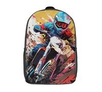 POLIUAWS Sac à dos enfant imprimé en 3D Racing Spirit - 7, sac scolaire grande capacité, idéal pour les voyages et les livres, pour garçons, élèves du primaire et du collège (17 pouces).