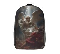 POLIUAWS Sac à dos enfant « Le triomphe de l'ange sur les ténèbres », sac d'école imprimé en 3D, cartable pour enfants, sac de voyage, sac à dos garçon/fille, sac d'école enfant 17 pouces