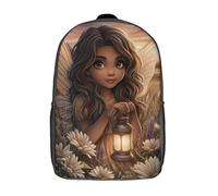 POLIUAWS Sac à dos enfant lumineux avec lanterne féerique imprimée en 3D, idéal pour l'école et les voyages. Grande capacité, 43 cm (17 pouces), parfait pour les garçons et les filles.