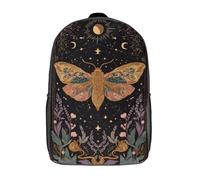 POLIUAWS Sac à dos enfant motif papillon de nuit mystique, art céleste, sac d'école imprimé en 3D, cartable pour enfants, sac de voyage, sac à dos garçon/fille, sac d'école enfant 17 pouces