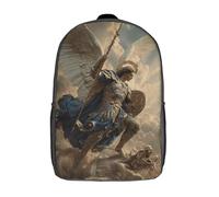 POLIUAWS Sac à dos imprimé en 3D Ange de la Justice Bataille Divine pour enfant, sac à dos mignon et imperméable, style décontracté et tendance, 43 cm (17 pouces), pour fille et garçon