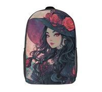 POLIUAWS Sac à dos imprimé en 3D « Beauté au clair de lune » pour enfants. Léger, il convient aux garçons et aux filles et est parfait pour les élèves du collège (17 pouces).