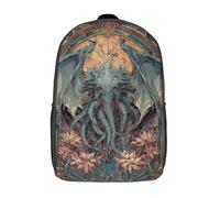 POLIUAWS Sac à dos imprimé en 3D Cthulhu's Awakening pour enfants. Léger, il convient aux garçons et aux filles et est parfait pour les élèves du collège (17 pouces).