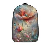 POLIUAWS Sac à dos imprimé en 3D, motif fleurs éthérées, pour enfants. Léger, il convient aux garçons et aux filles et est parfait pour les élèves du collège (17 pouces).