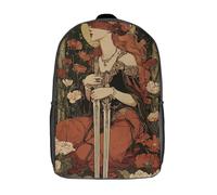 POLIUAWS Sac à dos imprimé en 3D pour enfants, motif « Belle aux yeux bandés et à l'épée », idéal pour l'école. Grande capacité, format 17 pouces. Sac à dos tendance et décontracté pour enfants.