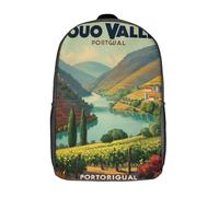 POLIUAWS Sac à dos imprimé en 3D Vallée du Douro Portugal, cartable pour enfants, sac à livres, sac de voyage, sac à dos léger pour garçons et filles, idéal pour les élèves du collège (17 pouces).