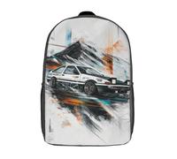 POLIUAWS Sac à dos Racing Spirit -5 imprimé en 3D pour enfants, sac d'école garçon, sac tendance, sac de voyage, sac scolaire pour garçons, élèves du primaire et du collège, 43 cm (17 pouces)