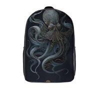 POLIUAWS Sac à dos scolaire à motif tentacules dorés, imprimé en 3D, pour enfants, idéal pour les élèves du primaire et du collège (17 pouces).