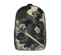 POLIUAWS Sac à dos scolaire « Ange des nuages » imprimé en 3D pour enfants, style décontracté et tendance, idéal pour les voyages et l'école (43 cm).