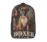 POLIUAWS Sac à dos scolaire Boxing Club imprimé en 3D, sac à dos tendance pour enfants, grande capacité, 17 pouces.