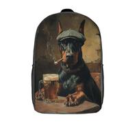 POLIUAWS Sac à dos scolaire Chill with A Pint pour filles, imperméable, décontracté, léger, 17 pouces, idéal pour les collégiens et collégiennes.