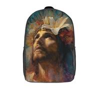 POLIUAWS Sac à dos scolaire Couronne Divine de Fleurs pour filles, imperméable, léger, décontracté, 17 pouces, idéal pour les collégiens et collégiennes.