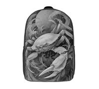POLIUAWS Sac à dos scolaire Crabe dans les vagues pour filles, imperméable, décontracté, léger, 17 pouces, idéal pour les collégiens et collégiennes