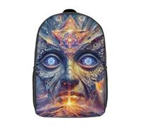 POLIUAWS Sac à dos scolaire Divine Cosmic Vision imprimé en 3D pour enfants, style décontracté et tendance, idéal pour les voyages et l'école (17 pouces).
