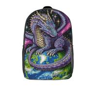 POLIUAWS Sac à dos scolaire Dragon's Realm, imprimé en 3D, pour ordinateur portable, pour enfants, étudiants et adultes (17 pouces).