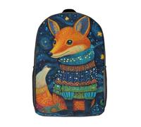 POLIUAWS Sac à dos scolaire en maille Starry Fox pour filles, imperméable et léger, idéal pour les collégiens et collégiennes (17 pouces).