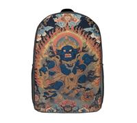 POLIUAWS Sac à dos scolaire enfant « Gardien divin de l'Orient », style décontracté et tendance, imprimé en 3D, grand format (17 pouces), idéal pour les garçons.