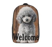 POLIUAWS Sac à dos scolaire enfant imprimé en 3D avec motif chiot de bienvenue - 1 sac à dos décontracté pour les voyages, grande capacité, 17 pouces, pour garçons et filles