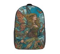 POLIUAWS Sac à dos scolaire « Fée de la forêt » pour filles, imperméable, léger et décontracté, idéal pour les collégiens et collégiennes (17 pouces).