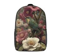 POLIUAWS Sac à dos scolaire fleuri « Paradis des oiseaux » pour filles, imperméable et léger, idéal pour les collégiens et collégiennes (17 pouces).