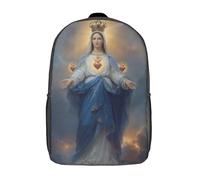 POLIUAWS Sac à dos scolaire « Grâce divine dans la lumière céleste », imprimé en 3D, pour enfants, style décontracté et tendance, idéal pour les voyages et l'école (17 pouces).