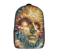 POLIUAWS Sac à dos scolaire imprimé en 3D avec une vision divine dorée, pour garçons et filles, style décontracté et tendance, idéal pour l'école ou les voyages, 43 cm (17 pouces).