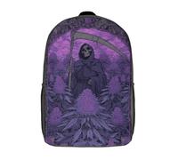 POLIUAWS Sac à dos scolaire imprimé en 3D « La Moisson de la Mort » avec illustration de la Faucheuse. Sac à dos tendance pour enfants, idéal pour les élèves du primaire et du collège (17 pouces).