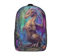 POLIUAWS Sac à dos scolaire Mystic Dragon Forest pour filles, imperméable, léger et décontracté, idéal pour les collégiens et collégiennes (17 pouces).