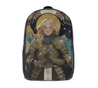 POLIUAWS Sac à dos scolaire pour enfant, motif chevalier d'épées, imprimé 3D, idéal pour les voyages et l'école. Sac à dos garçon 17 pouces.