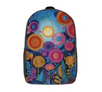 POLIUAWS Sac à dos scolaire pour enfant, motif jardin fantastique coloré, imprimé 3D, idéal pour les voyages et les cours. Sac d'école garçon 17 pouces.