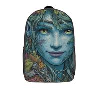 POLIUAWS Sac à dos scolaire pour enfants, imprimé en 3D, motif demoiselle de la forêt enchantée - 1 sac à dos, sac de voyage décontracté, grand sac à dos de 43 cm (17 pouces) pour garçons et filles