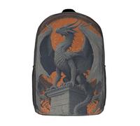 POLIUAWS Sac à dos scolaire pour enfants imprimé en 3D, motif « Majesté du Dragon », grande capacité, idéal pour les voyages et les livres. Sac à dos tendance de 43 cm (17 pouces).