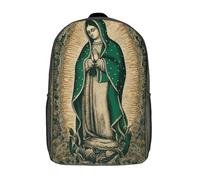 POLIUAWS Sac à dos scolaire pour enfants Notre-Dame de Guadalupe, imprimé en 3D, grande capacité, idéal pour les voyages et les livres. Sac à dos tendance de 43 cm (17 pouces).
