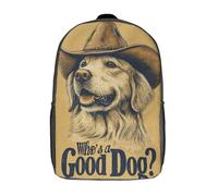 POLIUAWS Sac à dos scolaire « Qui est un bon chien ? » imprimé en 3D, idéal pour les enfants, les étudiants et les adultes (17 pouces).