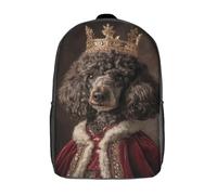 POLIUAWS Sac à dos scolaire Royal Poodle Majesty pour enfants, imprimé 3D, idéal pour les voyages et l'école (43 cm).