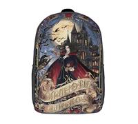 POLIUAWS Sac à dos scolaire Vampire Chronicles Moonlit Legends pour filles, imperméable, décontracté, léger, 17 pouces, idéal pour les collégiens et collégiennes.