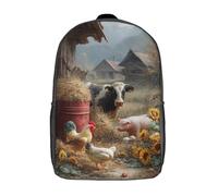 POLIUAWS Sacs à dos Farm Life Serenity pour enfants, imprimés en 3D, style décontracté et tendance, parfaits pour les voyages et les activités de plein air (17 pouces), pour garçons et filles.