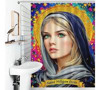 POLIUAWS Saint Hiligon Drem Celestial Portrait Rideau De Douche Lavable Et Élégant pour Salle De Bain, Baignoire Et Cabine De Douche 53.54x70.87Inch（136x180cm）