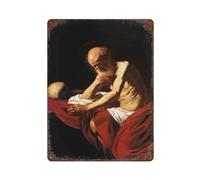 POLIUAWS Saint Jerome in Penitence Plaques En Métal - Décoration Murale Pour Piscine, Clubs, Bars, Sealine15.7 x11.8