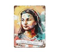 POLIUAWS Saint Maria Goretti Plaque En Métal Vintage, Affiche Rétro Pour Garages D'hommes15.7 x11.8