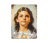 POLIUAWS Saint Maria Goretti Plaque En Métal Vintage, Affiche Rétro Pour Garages D'hommes15.7 x11.8